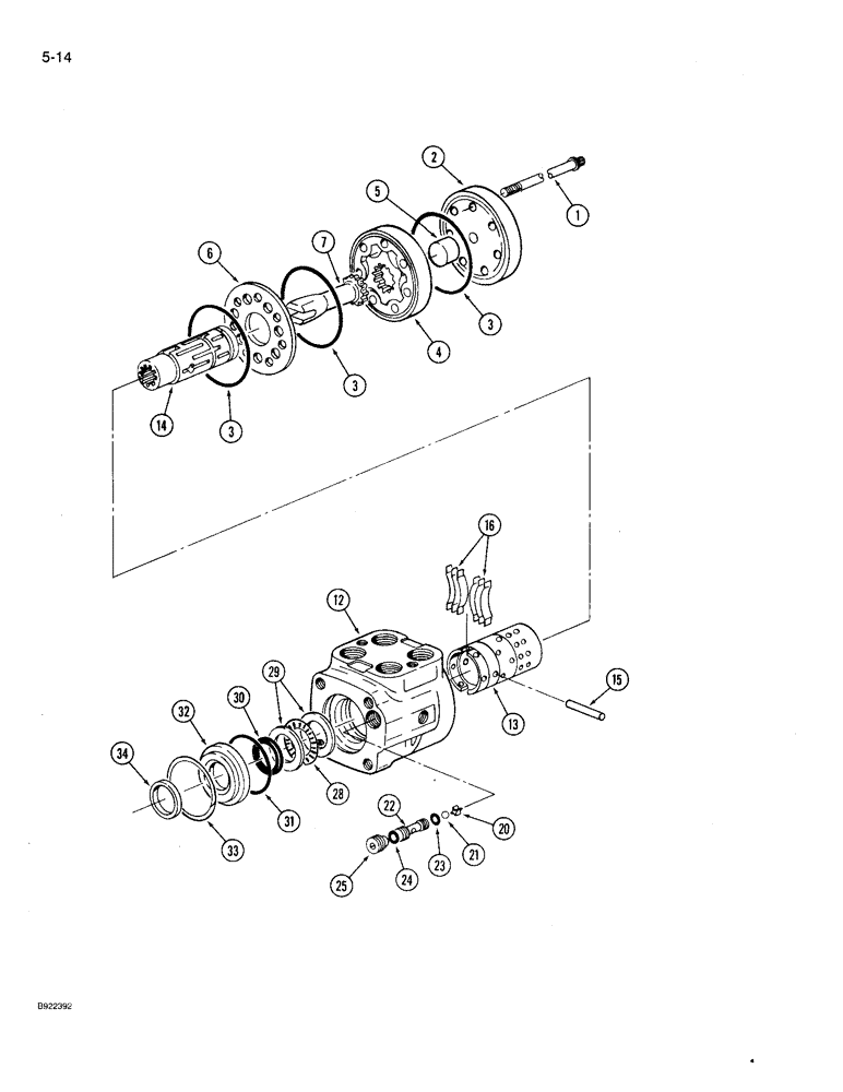 Схема запчастей Case IH 9230 - (5-014) - STEERING CONTROL VALVE (05) - STEERING