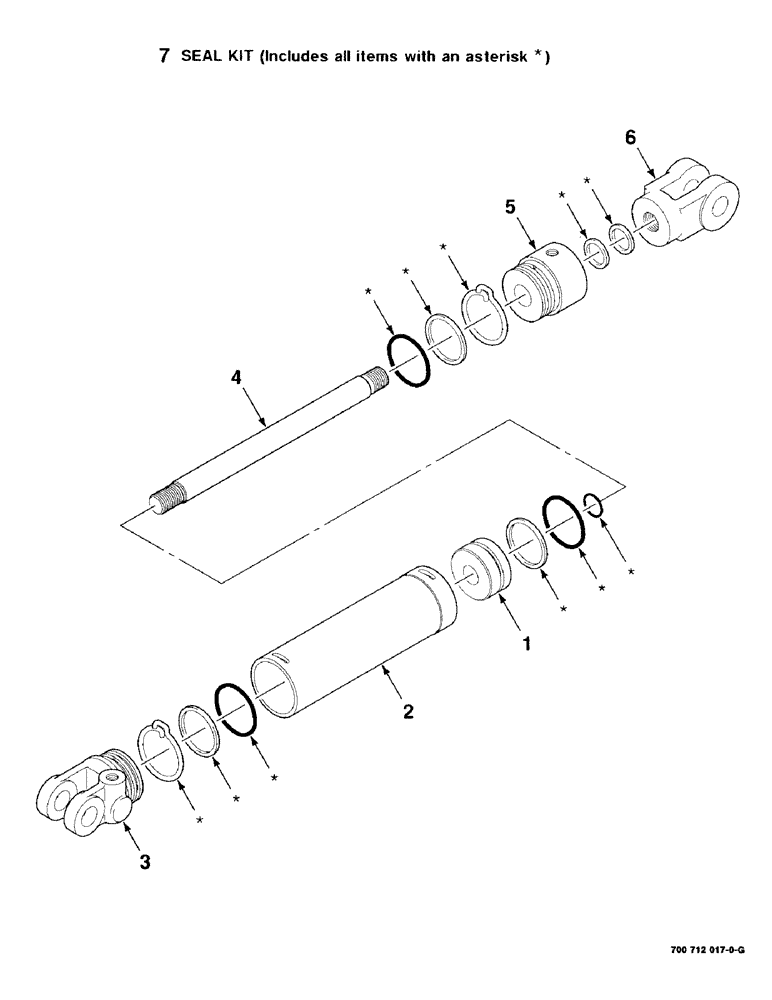 Схема запчастей Case IH 8312 - (8-08) - HYDRAULIC CYLINDER ASSY. HEADER LIFT, LEFT, 700712017 HYDR. CYL. COMPLETE, 2-1/2" BORE X 8" STROKE (35) - HYDRAULIC SYSTEMS