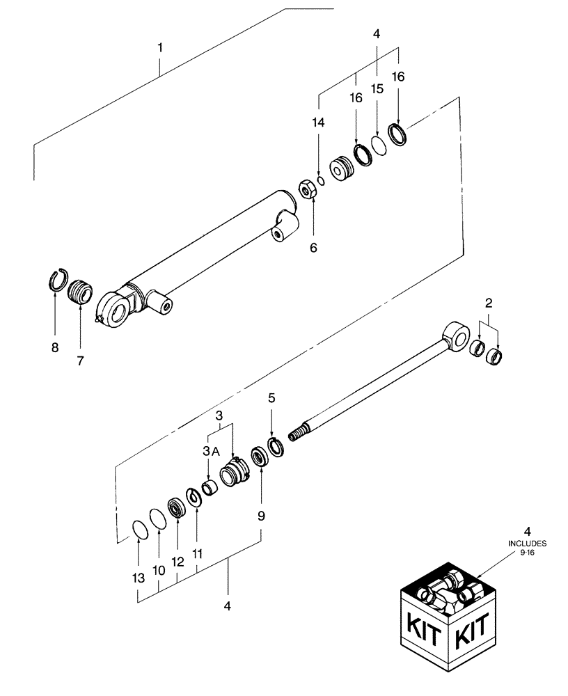 Схема запчастей Case IH D25 - (03I01) - POWER STEERING CYLINDER W/2WD (06) - FRONT AXLE & STEERING