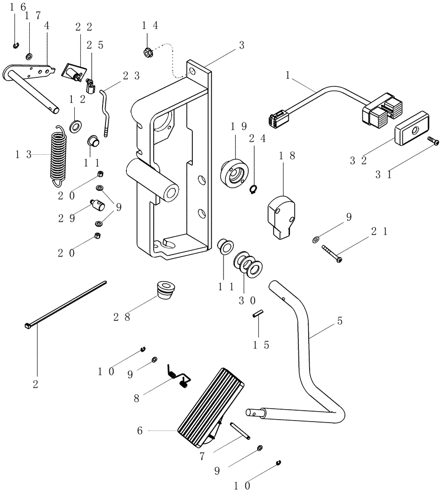 Схема запчастей Case IH MX275 - (03-07) - FOOT THROTTLE (03) - FUEL SYSTEM