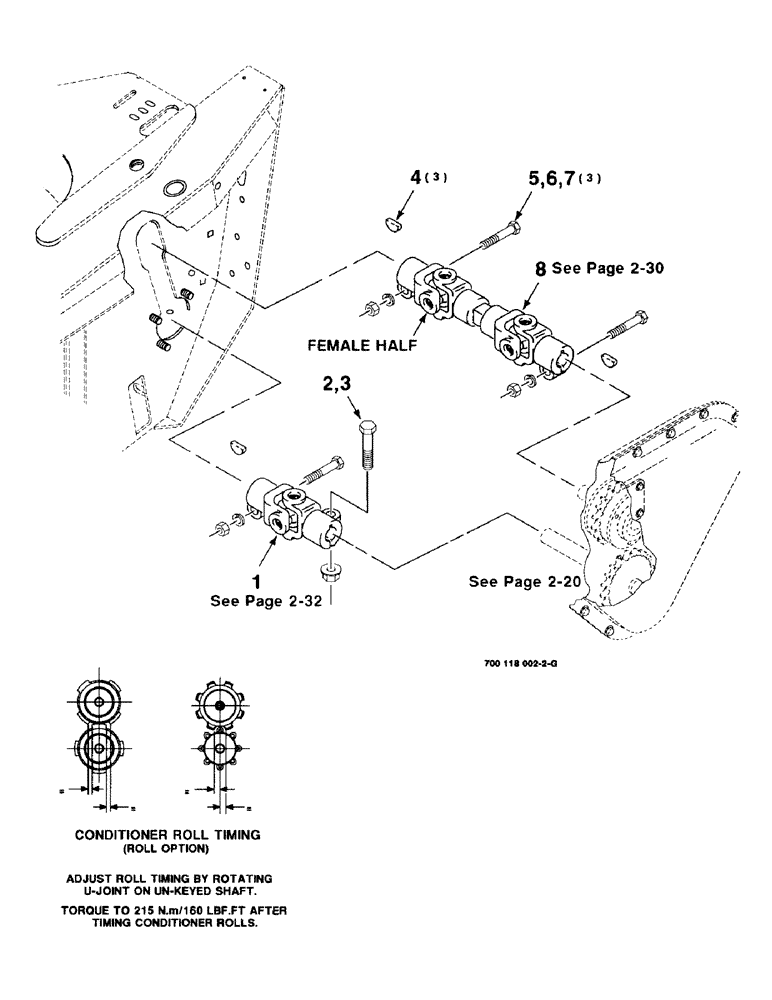 Схема запчастей Case IH 8340 - (2-26) - DRIVE ASSEMBLY, HAY CONDITIONER (58) - ATTACHMENTS/HEADERS