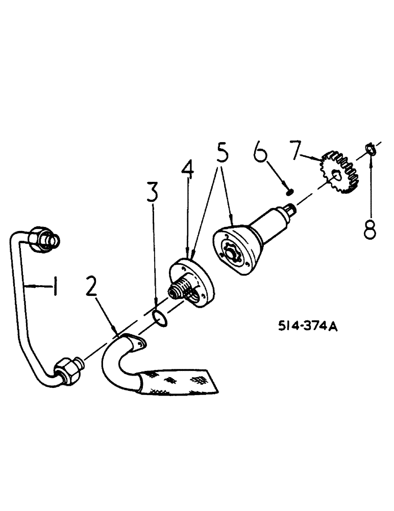 Схема запчастей Case IH 485 - (0A14-2) - HYDRAULIC LUBRICATION PUMP - SYNCHROMESH DRIVE (07) - HYDRAULICS