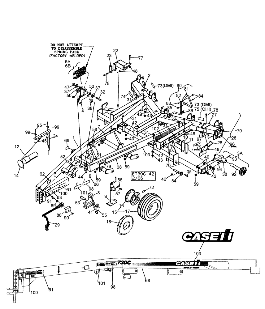 Схема запчастей Case IH 730C - (39.100.01) - MAIN FRAME ASSEMBLY (09) - CHASSIS/ATTACHMENTS