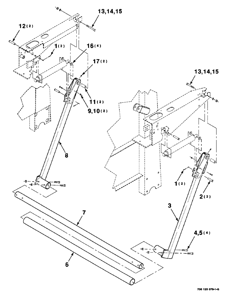 Схема запчастей Case IH 8465 - (5-16) - EJECTOR ASSEMBLY (16) - BALE EJECTOR