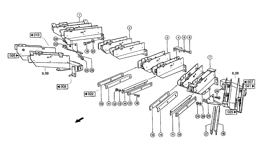 Схема запчастей Case IH 684 - (0024[1]) - BEARING ARM (MG6M) (58) - ATTACHMENTS/HEADERS