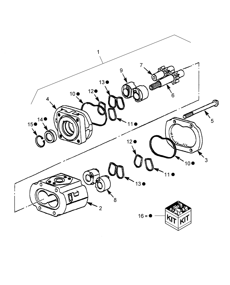 Схема запчастей Case IH DX55 - (04.03.02) - HYDRAULIC PUMP & REPAIR KIT (04) - FRONT AXLE & STEERING