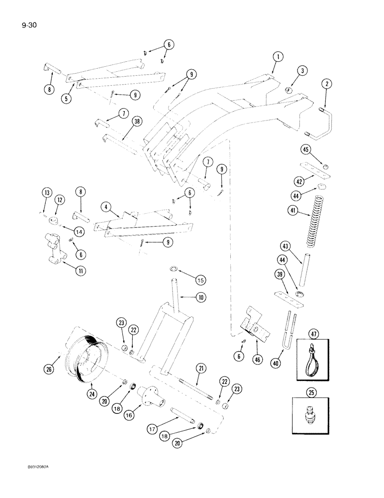 Схема запчастей Case IH 1840 - (9-30) - ASSIST WHEEL ATTACHMENT 