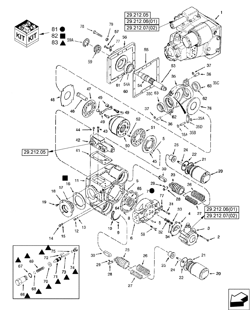 Схема запчастей Case IH 2588 - (29.218.01) - HYDROSTATIC PUMP ASSY (29) - HYDROSTATIC DRIVE