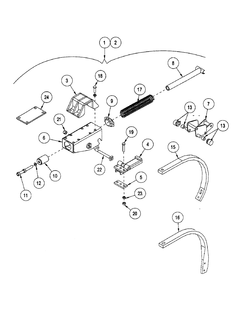 Схема запчастей Case IH CONCORD - (B26) - TRIP SHANK ASSEMBLY 