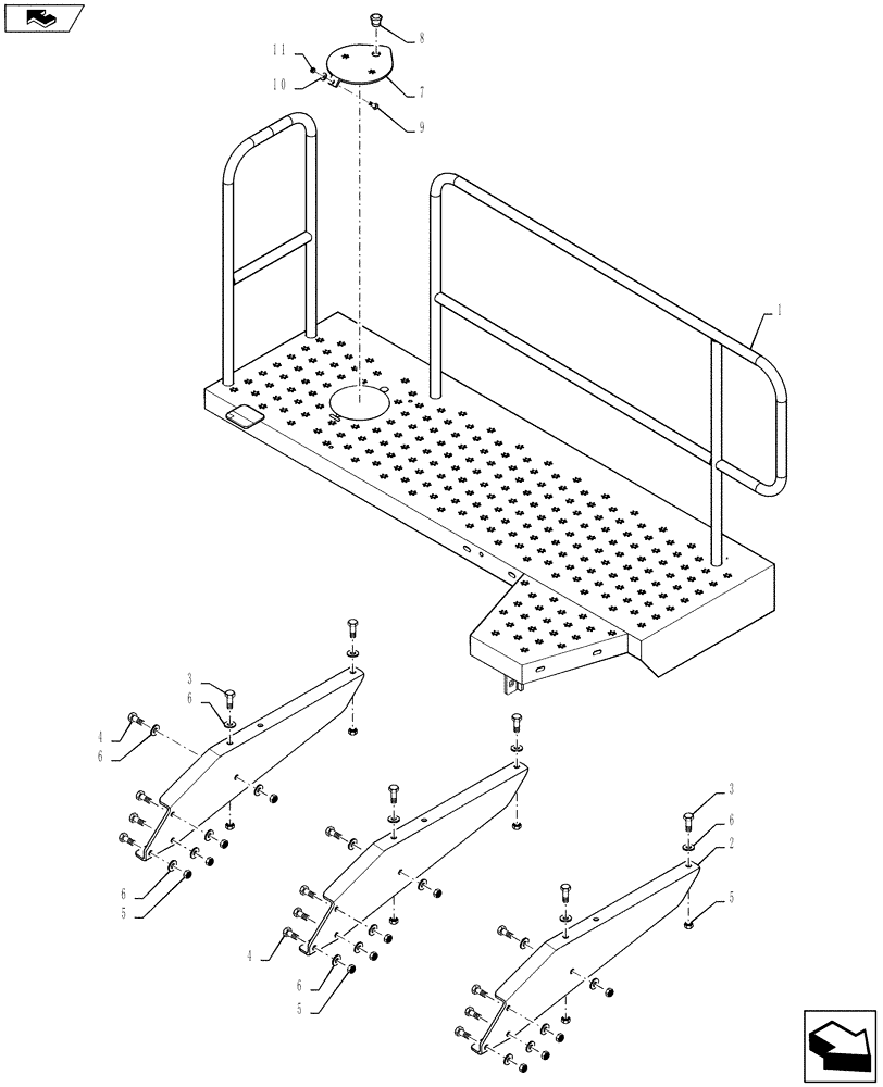 Схема запчастей Case IH 610 - (78.110.07.AA) - REAR WALKWAY (78) - SPRAYING