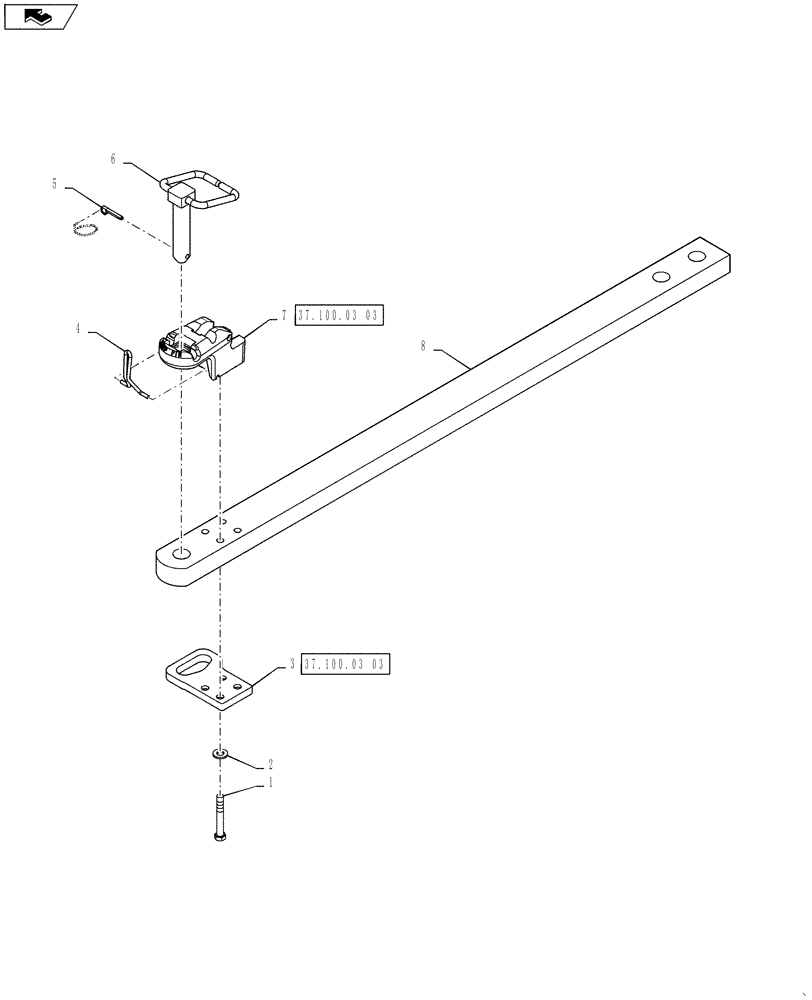 Схема запчастей Case IH STEIGER 450 - (37.100.03[02]) - DRAWBAR - ASSY (37) - HITCHES, DRAWBARS & IMPLEMENT COUPLINGS