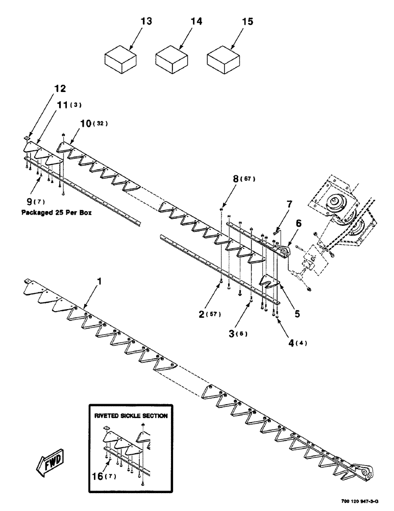 Схема запчастей Case IH 8820 - (5-04) - SICKLE ASSEMBLY, LEFT, 18 FOOT ONLY (58) - ATTACHMENTS/HEADERS