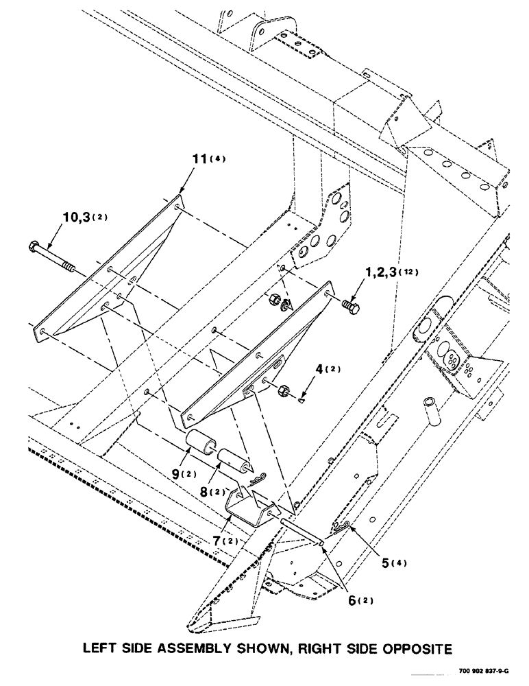 Схема запчастей Case IH 8820 - (9-128) - LOWER HEADER SUPPORT PIVOT ASSEMBLY (58) - ATTACHMENTS/HEADERS