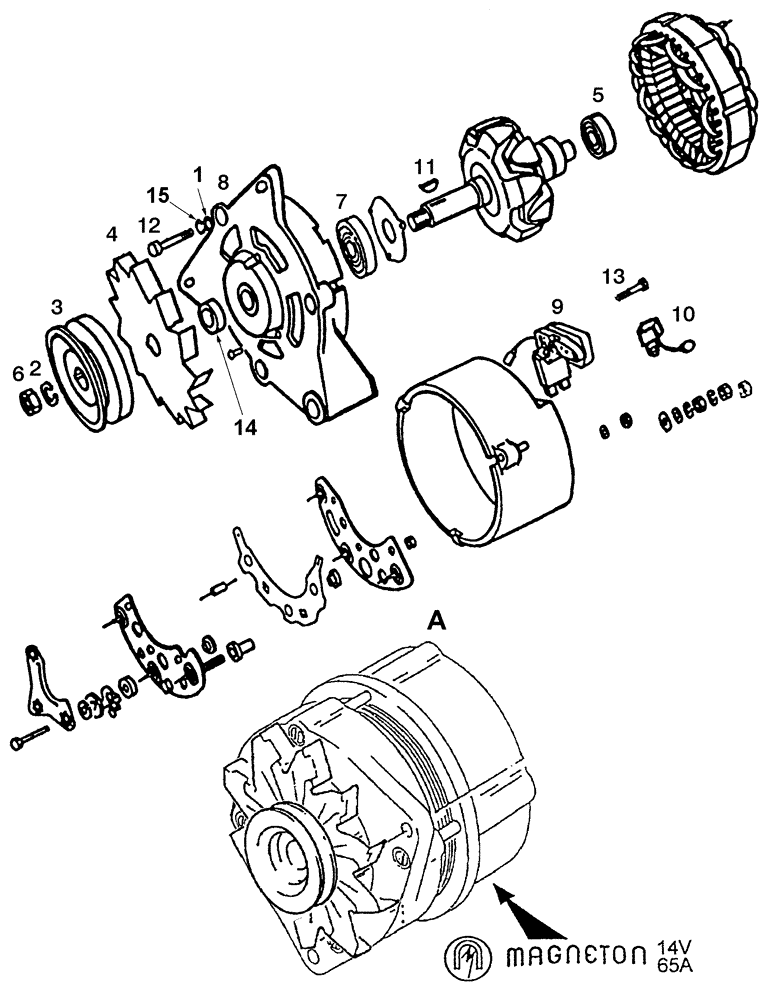 Схема запчастей Case IH C55 - (04-20[01]) - ALTERNATOR ASSEMBLY / MAGNETON (04) - ELECTRICAL SYSTEMS