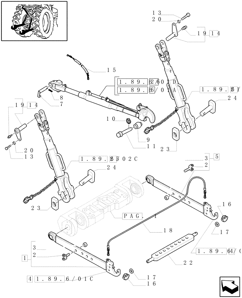 Схема запчастей Case IH MXU135 - (1.89.6/01[02A]) - TOOLING CONNECTION UNIT - D5300 (09) - IMPLEMENT LIFT