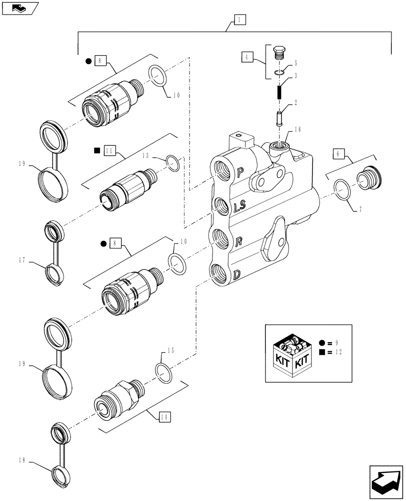 Схема запчастей Case IH MAGNUM 190 - (35.204.26) - VALVE ASSEMBLY, POWER BEYOND - ASN ZCRH01492 (35) - HYDRAULIC SYSTEMS