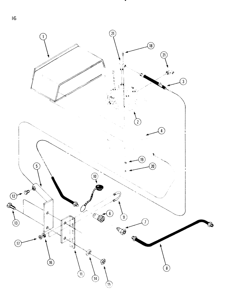 Схема запчастей Case IH 54L - (16) - TWO SPOOL VALVE AND HOSES (35) - HYDRAULIC SYSTEMS