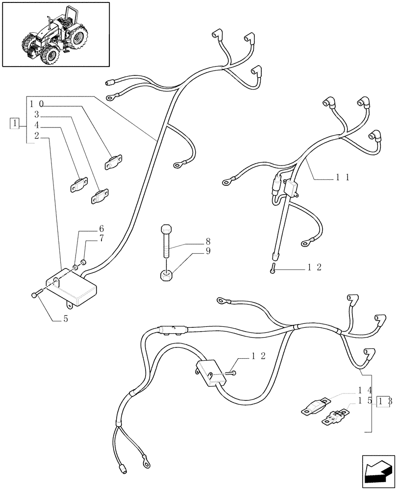 Схема запчастей Case IH MXU115 - (1.75.4[05]) - BATTERY CABLE - L/CAB (06) - ELECTRICAL SYSTEMS