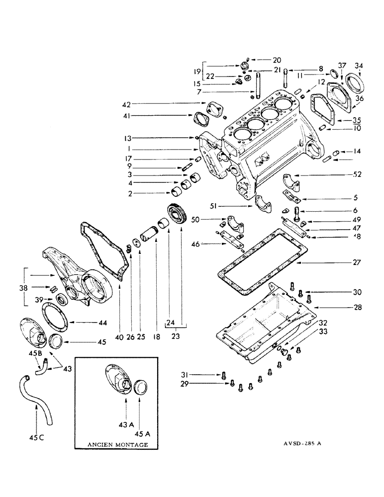 Схема запчастей Case IH FU-267D - (016) - CYLINDER BLOCK - FRONT & REAR COVERS - LOWER HOUSING (02) - ENGINE