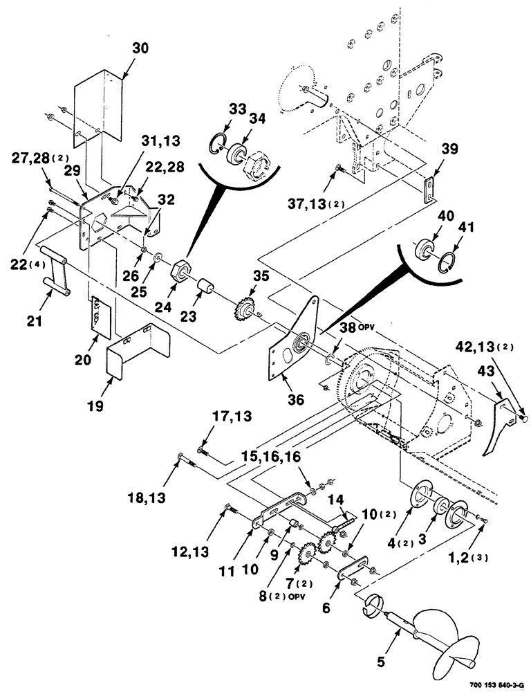 Схема запчастей Case IH RS561A - (2-024) - STUFFER, AUGER AND DRIVE ASSEMBLIES,  RIGHT Driveline