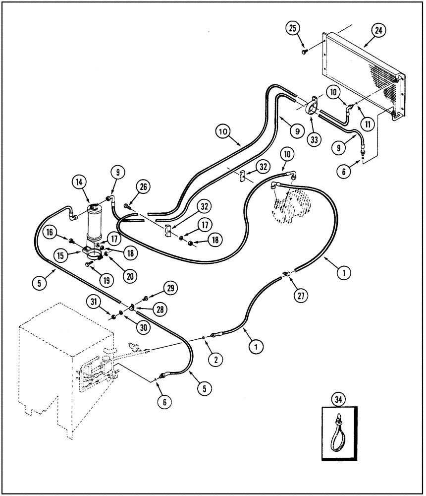 Схема запчастей Case IH 9260 - (9-110) - AIR CONDITIONING LINES, CONDENSER AND RECEIVER-DRIER, 9250 & 9260 TRACTOR, PRIOR TO P.I.N JEE0031850 (09) - CHASSIS/ATTACHMENTS