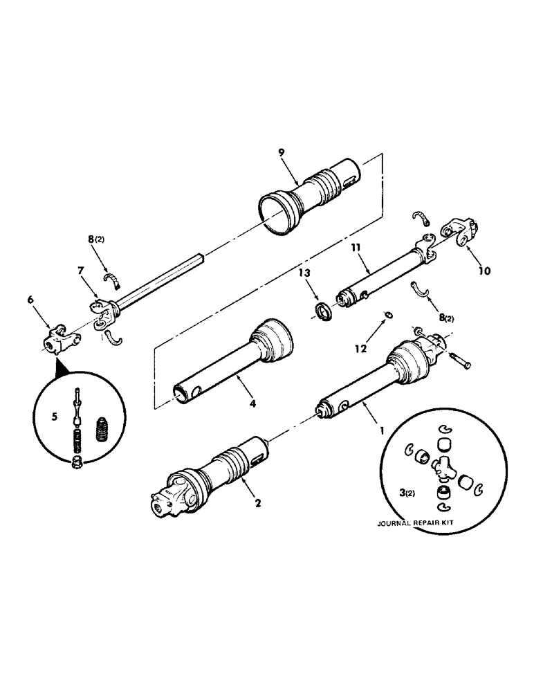 Схема запчастей Case IH 8540 - (18A) - IMPLEMENT DRIVE LINE PLASTIC SHIELDS, PAGE 18 SHOWS IMPLEMENT DRIVELINE WITH METAL SHIELDS Driveline