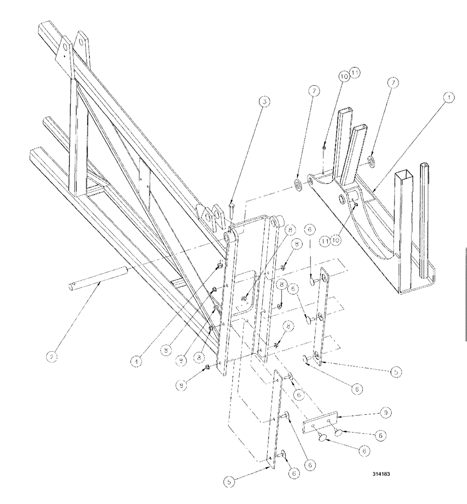 Схема запчастей Case IH SPX3200 - (08-014) - OUTER BOOM ASSEMBLY, RH - 80 (78) - SPRAYING