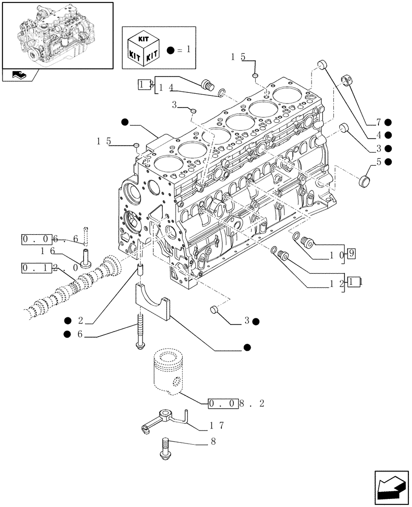 Схема запчастей Case IH F4HE9687G J101 - (0.04.0[01]) - CRANKCASE (2852417) 