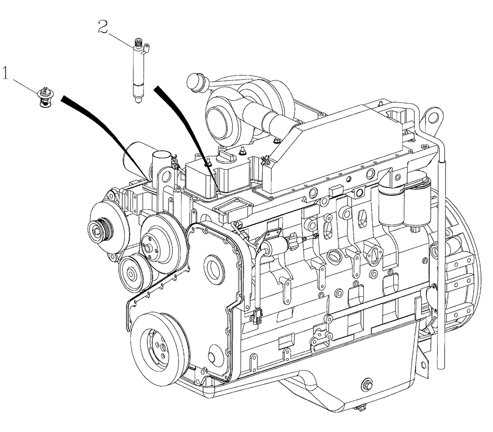 Схема запчастей Case IH 7700 - (C01[07]) - THERMOSTAT,INJECTOR NOZZLE, 6CT Engine & Engine Attachments