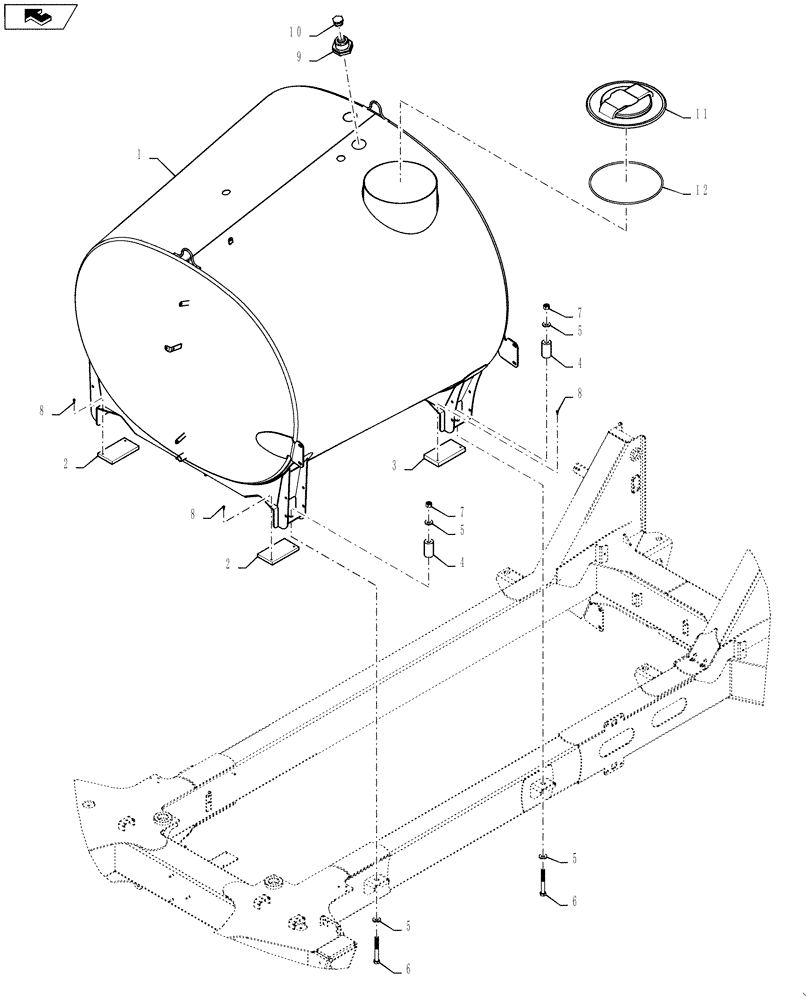 Схема запчастей Case IH 3330 - (75.120.09) - TANK MOUNT GROUP (75) - SOIL PREPARATION