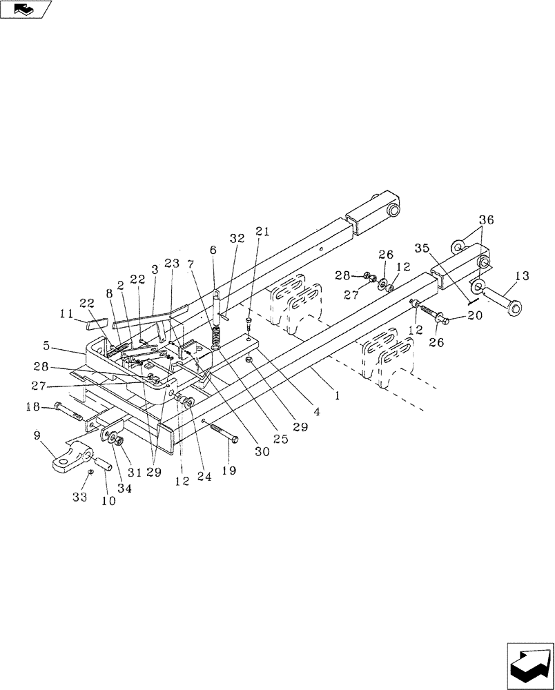 Схема запчастей Case IH 5250 - (39.110.01) - REAR HITCH STANDARD (39) - FRAMES AND BALLASTING