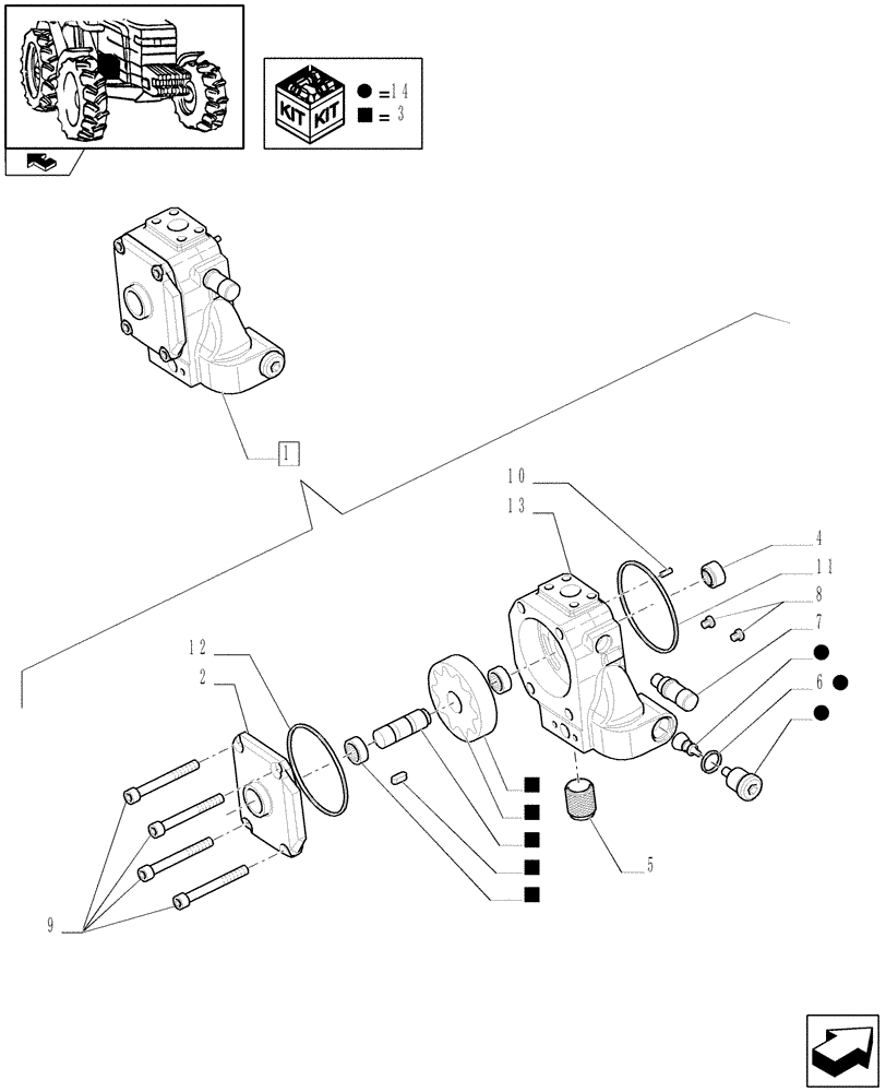 Схема запчастей Case IH PUMA 195 - (1.32.8/ B) - CCLS PUMP - BREAKDOWN (03) - TRANSMISSION