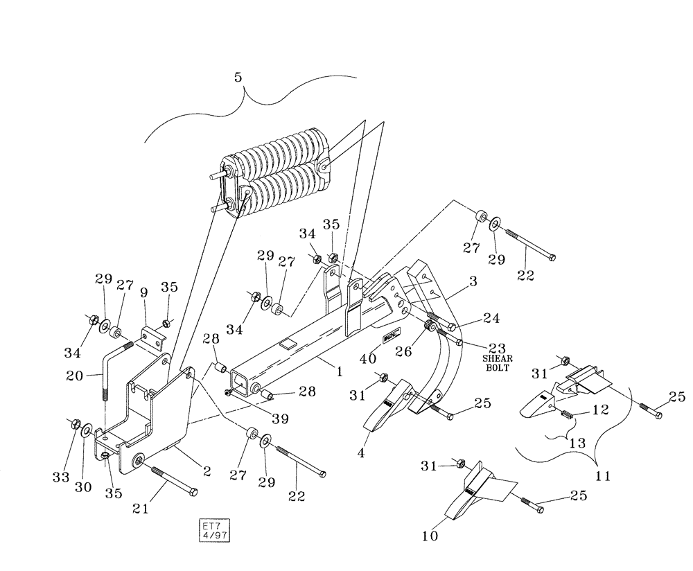 Схема запчастей Case IH 530C - (75.200.10) - LEAD SHANK ASSEMBLY (09) - CHASSIS/ATTACHMENTS