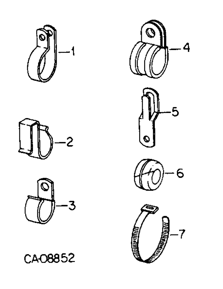 Схема запчастей Case IH 584 - (08-18) - CLIPS, CLAMPS, STRAPS AND GROMMETS (06) - ELECTRICAL