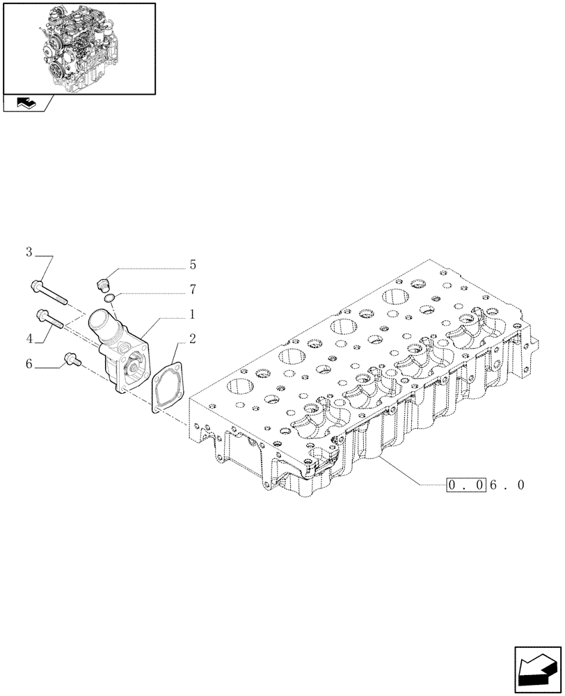 Схема запчастей Case IH FARMALL 85N - (0.32.6) - TEMPERATURE CONTROL (THERMOSTAT) (01) - ENGINE