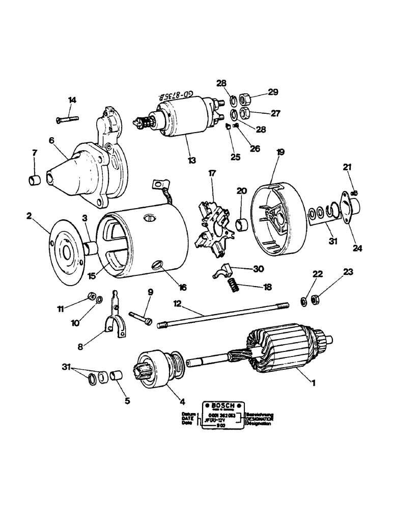 Схема запчастей Case IH 744 - (2C23) - STARTING MOTOR 2.4 KW (06) - ELECTRICAL