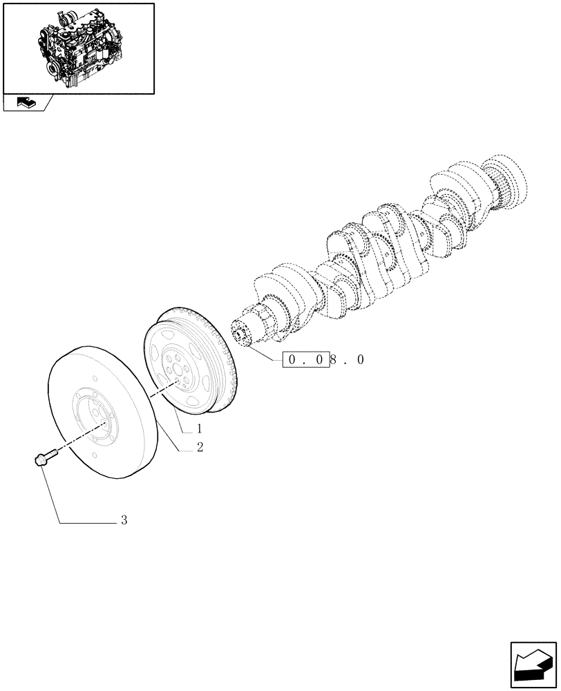 Схема запчастей Case IH PUMA 180 - (0.08.4) - PULLEY CRANKSHAFT (01) - ENGINE