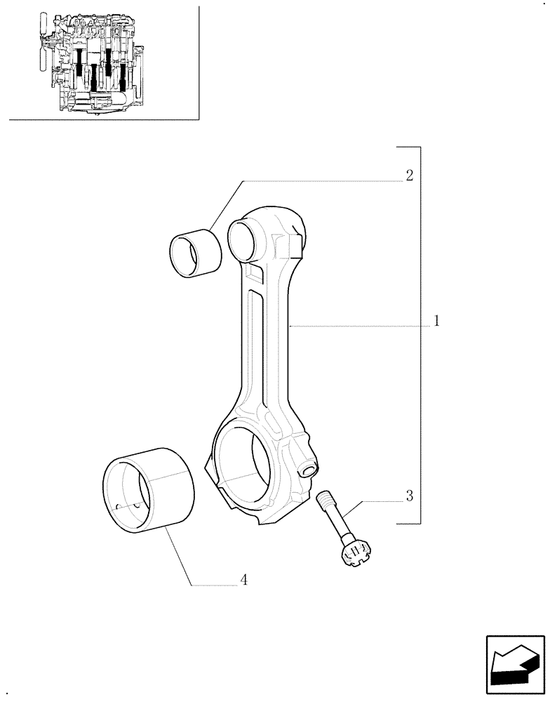 Схема запчастей Case IH JX80U - (0.08.1) - CONNECTION ROD (01) - ENGINE