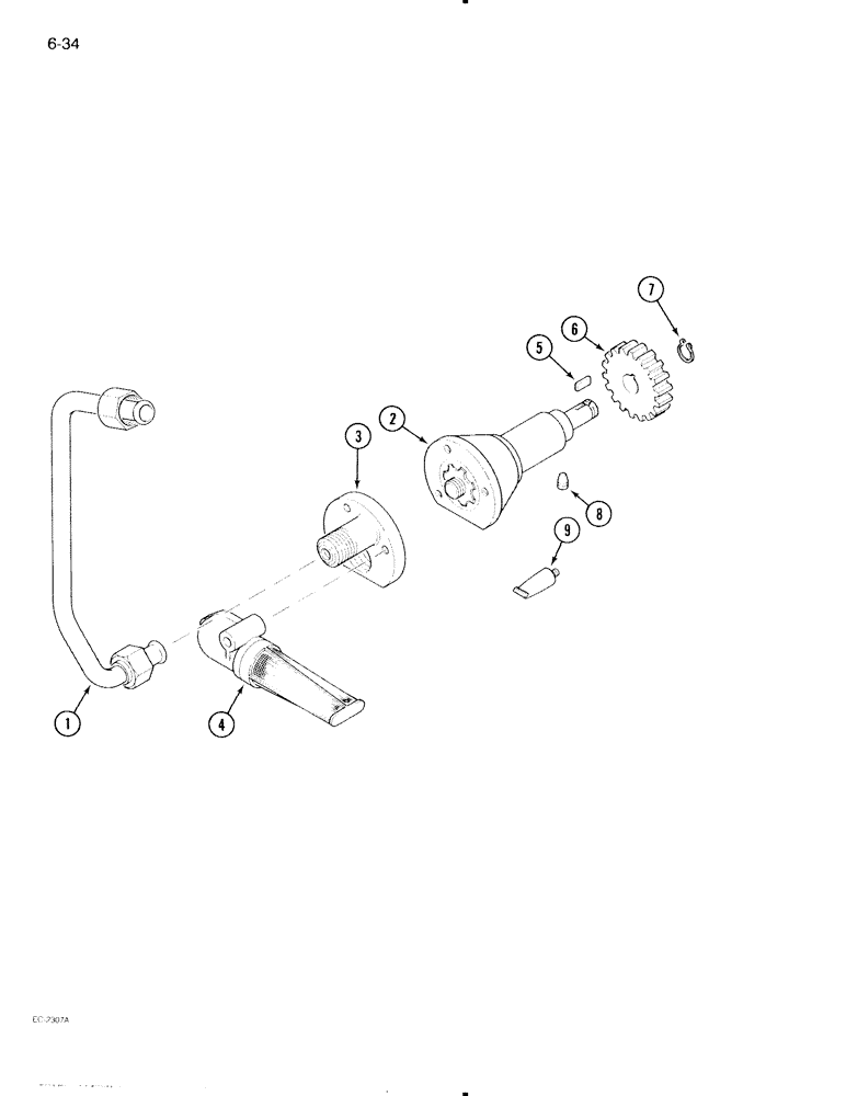 Схема запчастей Case IH 595 - (6-034) - REAR FRAME, TRANSFER OIL PUMP (06) - POWER TRAIN