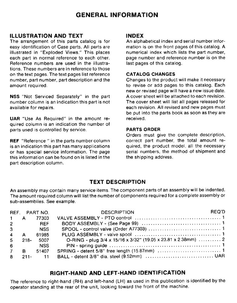 Схема запчастей Case IH 1900 - (01) - GENERAL INFORMATION 