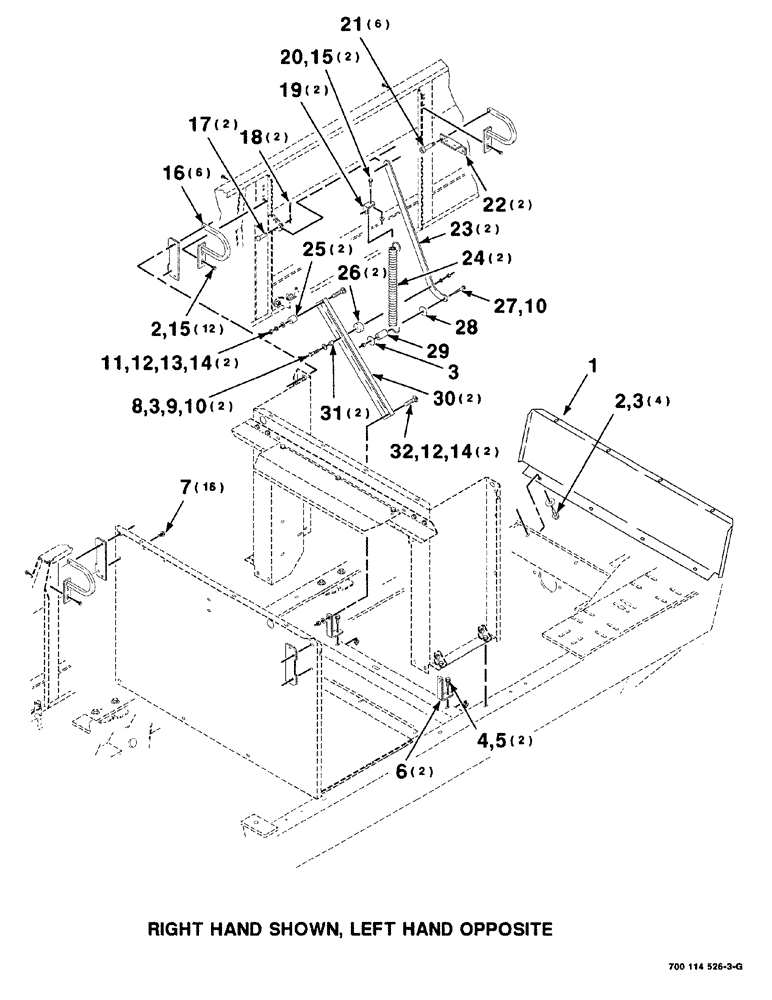 Схема запчастей Case IH 8840 - (07-044) - PANEL STYLING ASSEMBLY (REAR) (90) - PLATFORM, CAB, BODYWORK AND DECALS