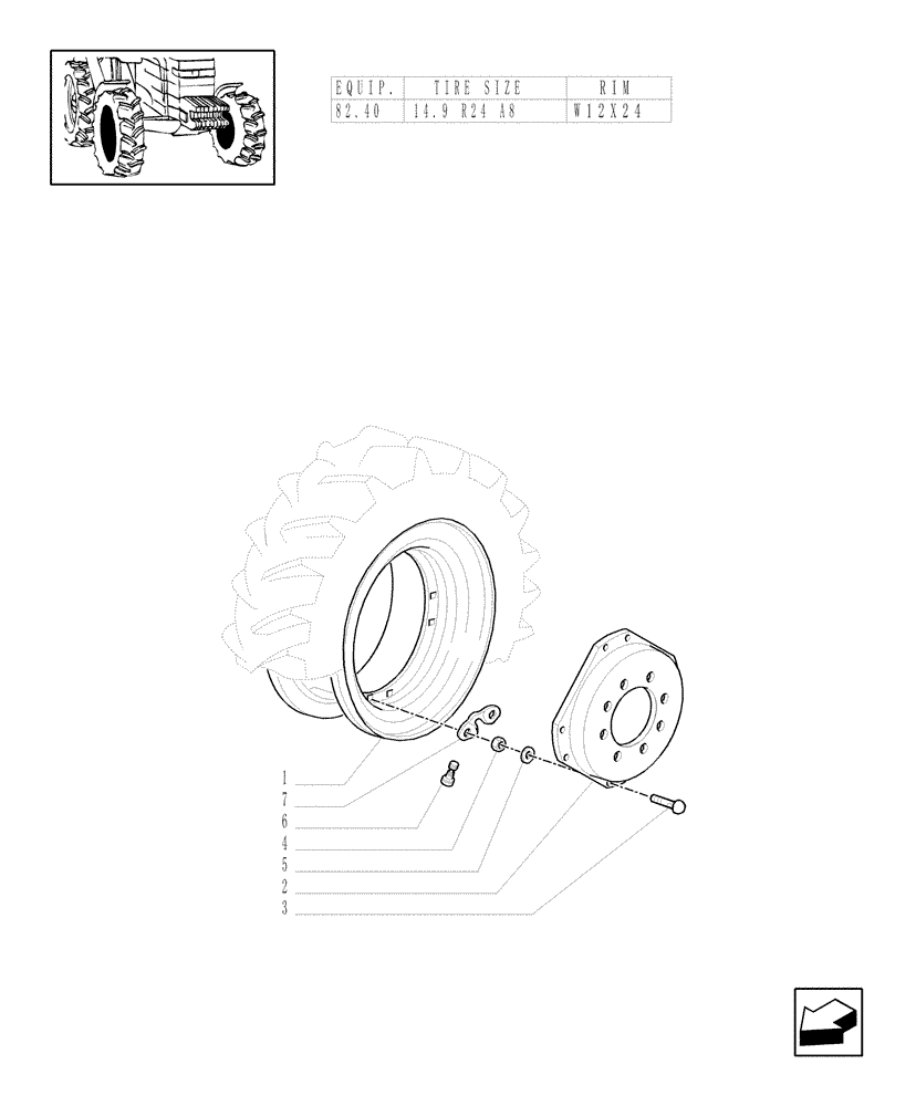 Схема запчастей Case IH MXM120 - (82.00[22]) - 4WD DRIVING WHEELS (11) - WHEELS/TRACKS