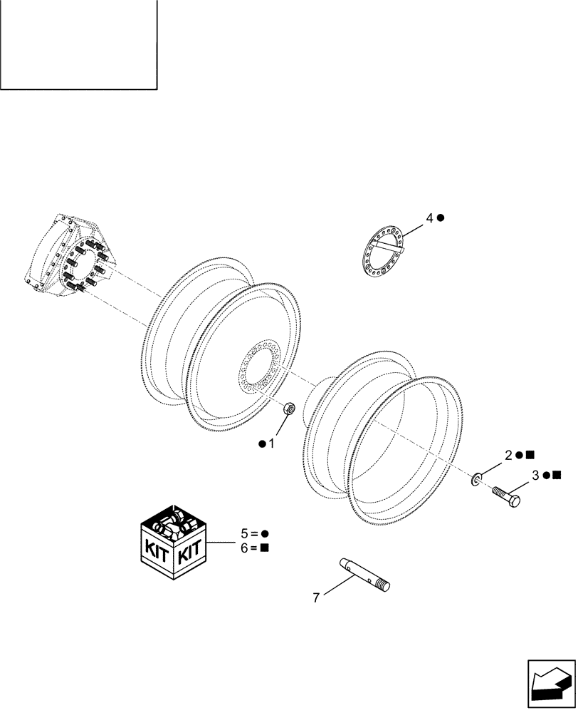 Схема запчастей Case IH AFX8010 - (D.50.C.60[1]) - INSTALLATION KIT FOR DOUBLE WHEEL RIMS, PRIOR TO PIN XXXXXX C - Power Train