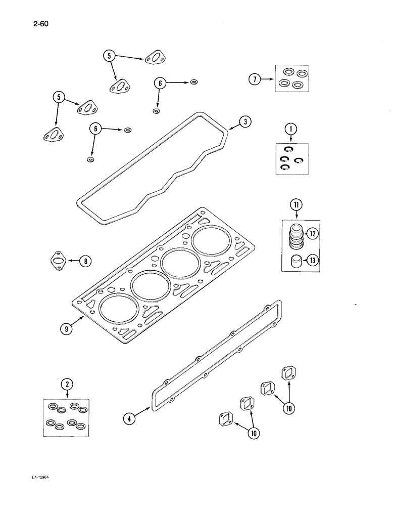 Схема запчастей Case IH 895 - (2-60) - ENGINE SERVICE KIT, CYLINDER HEAD GASKETS (02) - ENGINE