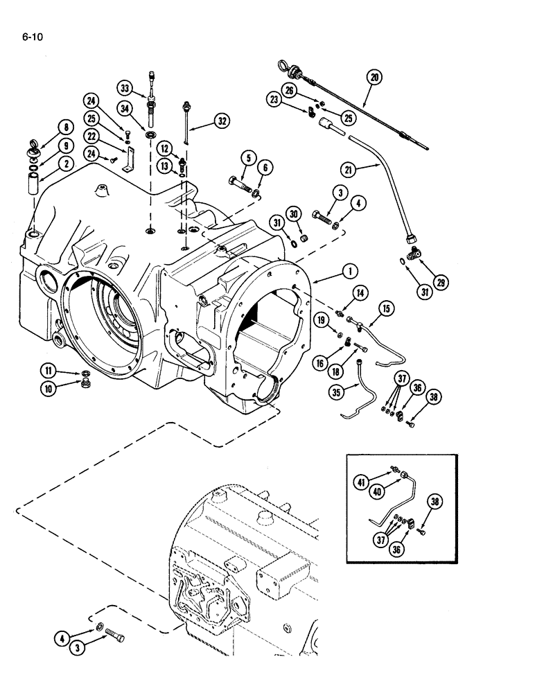 Схема запчастей Case IH 3594 - (6-010) - TRANSMISSION HOUSING (06) - POWER TRAIN