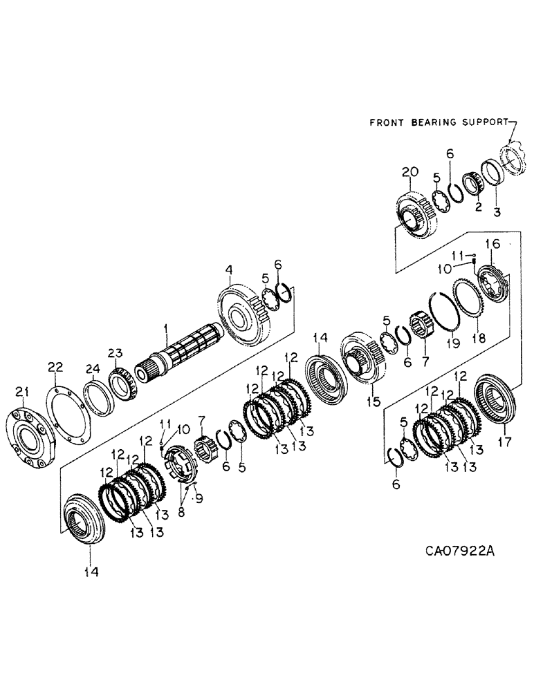 Схема запчастей Case IH 5288 - (07-12) - DRIVE TRAIN, SPEED OUTPUT SHAFT (04) - Drive Train