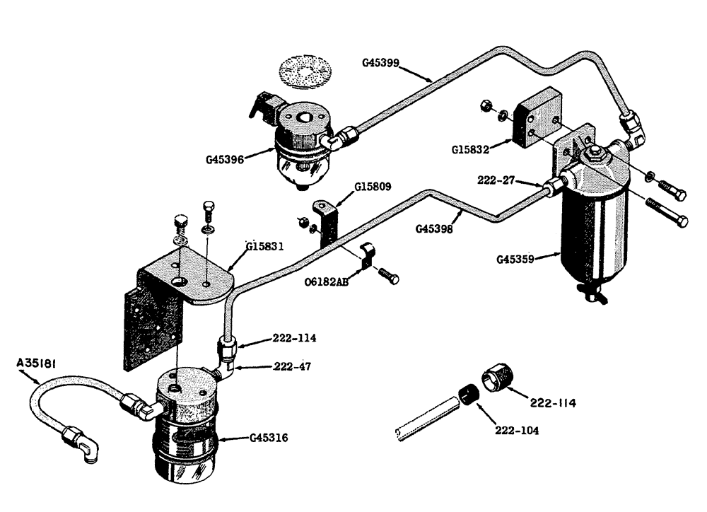 Схема запчастей Case IH 630 - (036) - FIRST STAGE FUEL FILTER SYSTEM (03) - FUEL SYSTEM