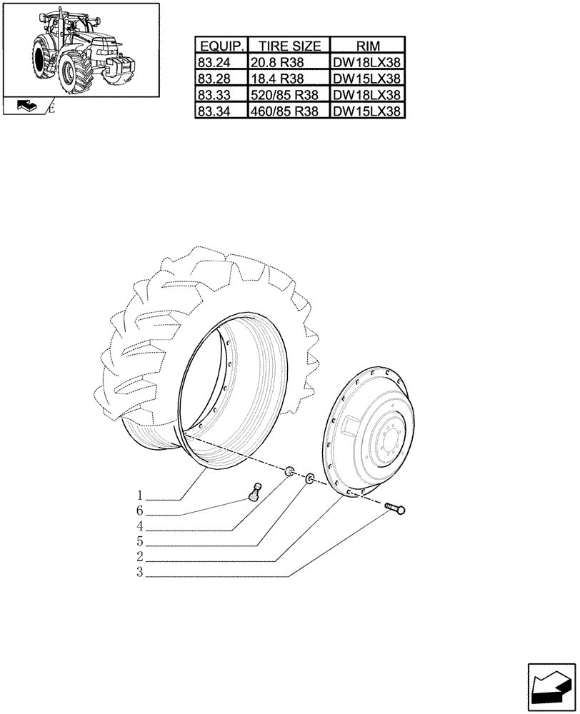 Схема запчастей Case IH PUMA 140 - (83.00[06]) - REAR WHEELS (11) - WHEELS/TRACKS