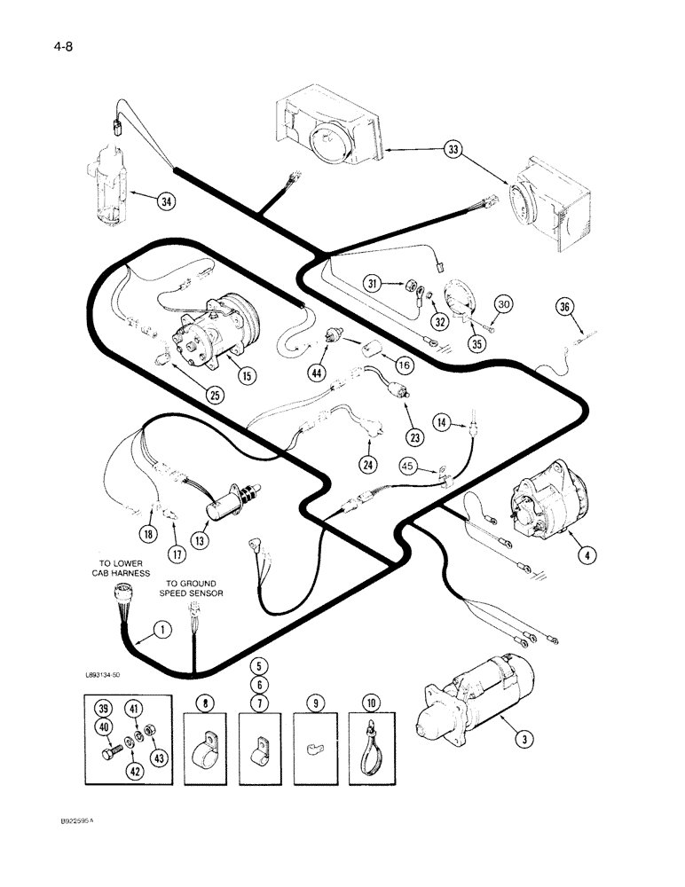 Схема запчастей Case IH 7140 - (4-008) - ENGINE AND FRONT COMPONENT HARNESS (04) - ELECTRICAL SYSTEMS