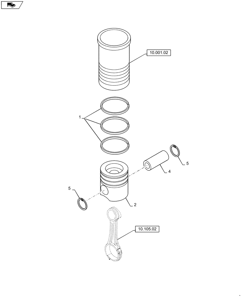 Схема запчастей Case IH F3BFE613A A001 - (10.105.01) - PISTON - ENGINE (5801372229) (10) - ENGINE